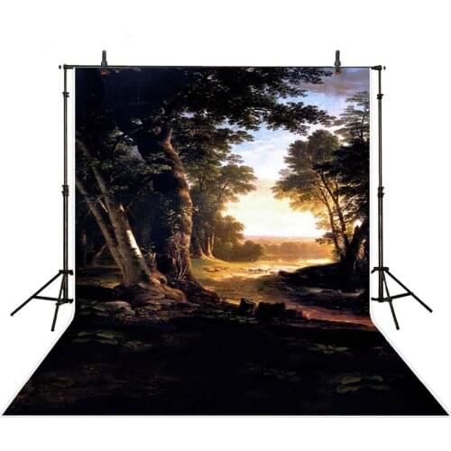 5*6.5ft sunset light through the forest children background photography custom newborn baby photo props studio fotografia