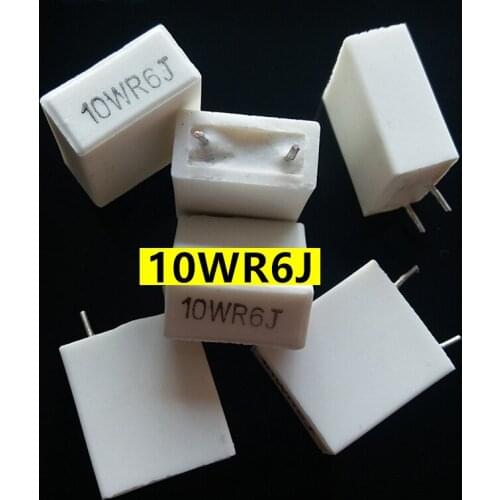 5Pcs 10WR6J Power Resistor 10W0.6ohm 10W0.6RJ Vertical Cement Resistor 10W0.6ΩJ Precision ±5% Ceramic Resistor