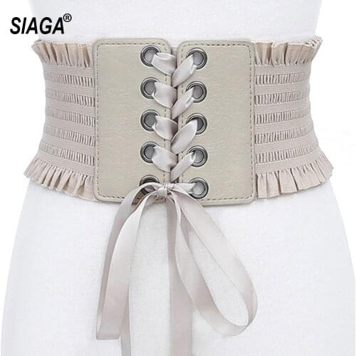 2020 New Design Womens Wide Elastic Wide Waistband Cloth Cummerbunds Ladies Fashionable Overcoat Belt 9.5cm Width AK007