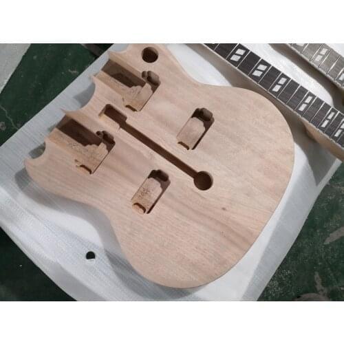 Free shipping custom 6 +12 strings electric double neck guitar,semi-finished guitar,mahogany body neck,can custom color