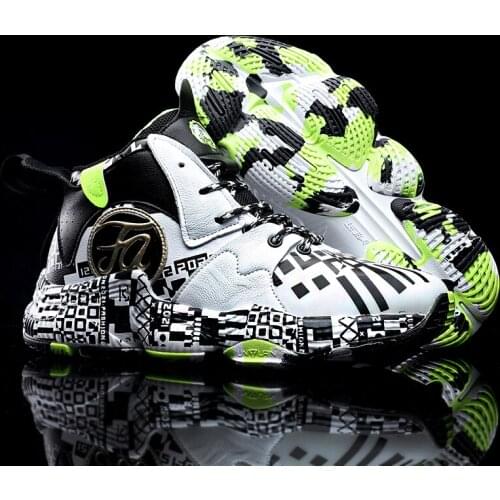 Brand High Top Basketball Shoes Men Non Slip Graffiti Men Sneakers Outdoor Lace Up Men Running Shoes Zapatillas Hombre