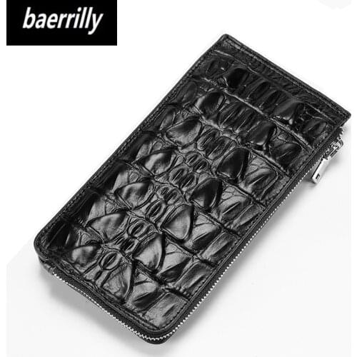 Brand Design Crocodile Men Wallet Genuine Leather Long Women Purse Lady Evening Party Wallet Female Card Phone Holder Clutch Bag