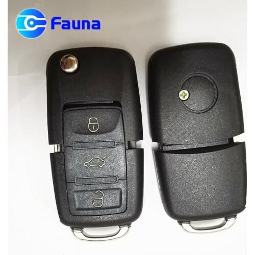 3 Button Key Shell Case For VW Polo Vivo B5 With Battery Holder