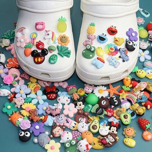 DIY Cartoon Cute Decoration Shoe Charms Fruit Animal Flower Pvc For Croc Jibz Kids Party Gift Shoelace Accesories