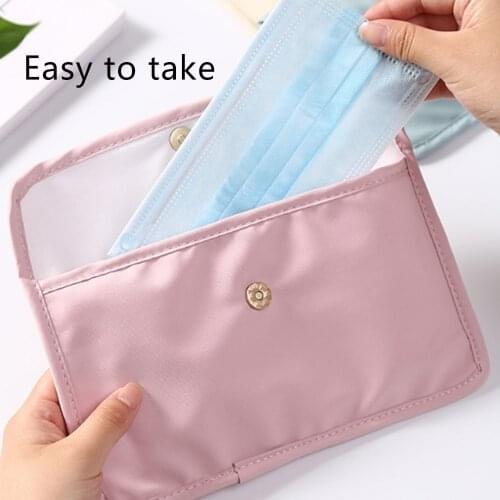 Portable Travel Mask Bags Dustproof Mask Organizer Container Cloth Mask Packaging Holder Storage Pouch Mask Holder Bags