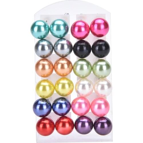 Double Side Earrings Matt Pearl Double Faced Stud Earrings Lots 2018 Fashion Jewelry 12 Pairs/ Lot Wholesale Hot