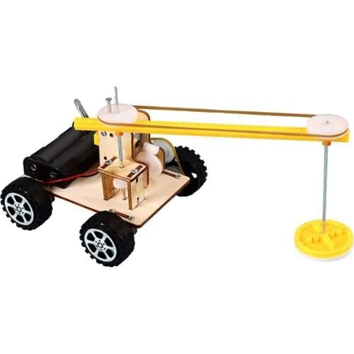 Experimental Car Toy DIY Multifunction Wood Science Learning Sweeping Robot Kit Car Model for Kids