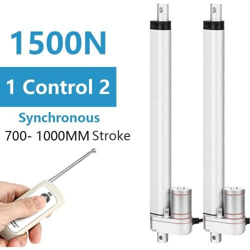 1 control 2 RF remote controller + 2pcs linear actuator 12V electric actuator metal gear motor 700mm 800mm 900m 1000mm stroke