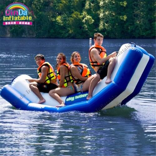 Cheap price water sport game kid and adult toy inflatable floating seesaw