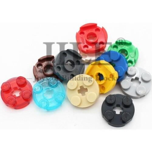 Moc Round 2x2 with Axle Hole 4032 DIY Creative Enlighten Basics Building Blocks Bulk Bricks Sets Compatible Assembles Particles