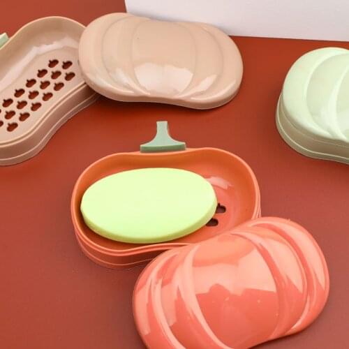Nordic Creative Soap Box Bathroom Soap Drain Rack Double Layer Plastic Bathroom Dish Plate Case With Cover Bathroom Gadgets
