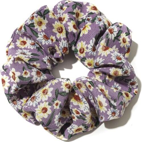 All kinds of girl horsetail curling headgear New purple series summer floral large intestine circle