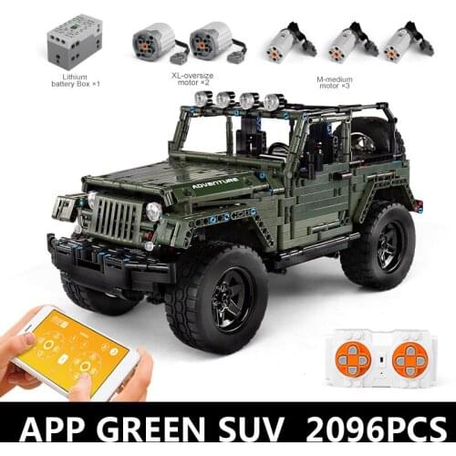 Mould King Electric Series RC Jeeps Wrangler Adventure Off-road vehicle Model Building Block Brick Compatible with 13124 Kid Toy