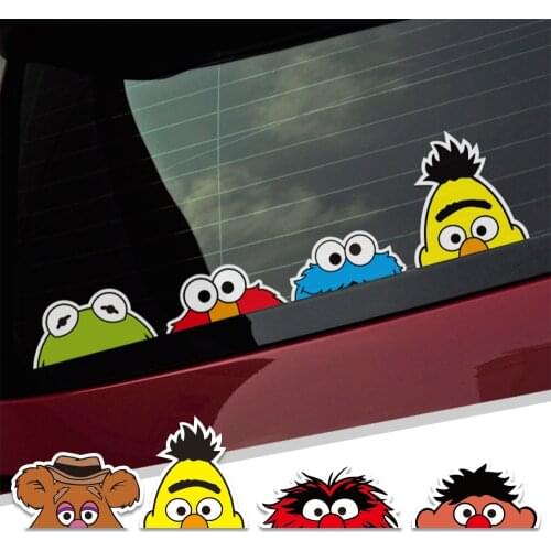 Cartoon Peeping Family Locker Fun Sticker For Cute Car Sticker Auto Decal Vinyl Reflective Rear Windshield Exterior Accessories