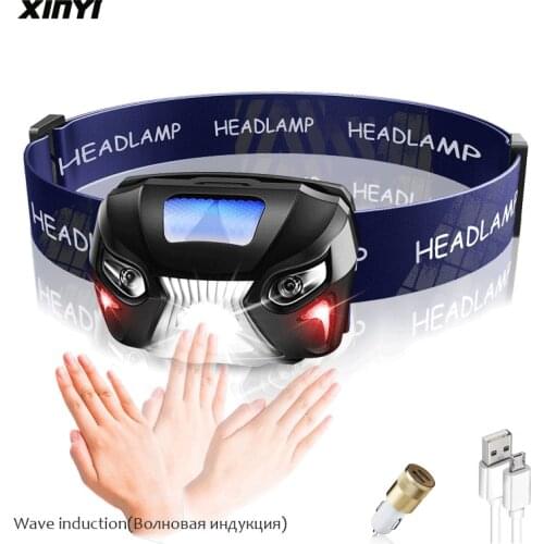 Built-in battery USB Rechargeable LED Headlamp 10000LM LED Headlight Body Motion Sensor Head Flashlight Camping Torch Light Lamp