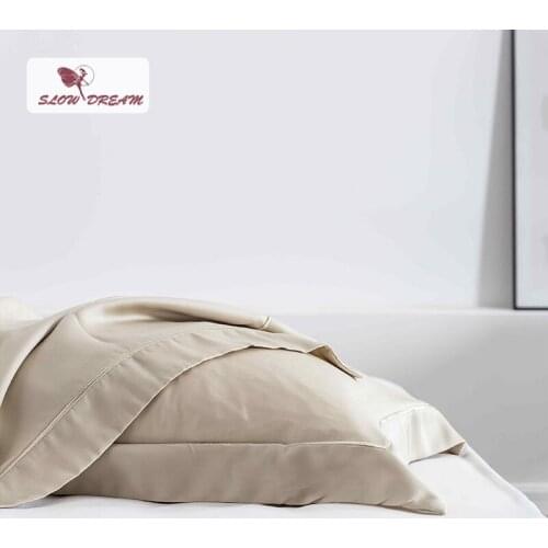 SlowDream 48x74cm Home Textiles Bedding Pillowcase 100% Silk Pure Natural Fabric Adult Child Champagne Pillow Cover Bedclothes