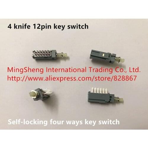 Original new 100% 4 knife 12pin key switch self-locking four ways key switch