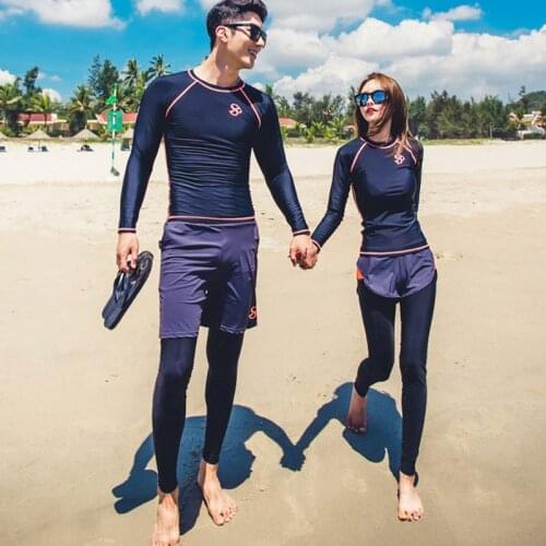 Couple Rash Guards Womens Summer Suit High Waist Swimsuit 2019 Bodysuit Bath Clothes Clothing Sets For Women New Suits Female