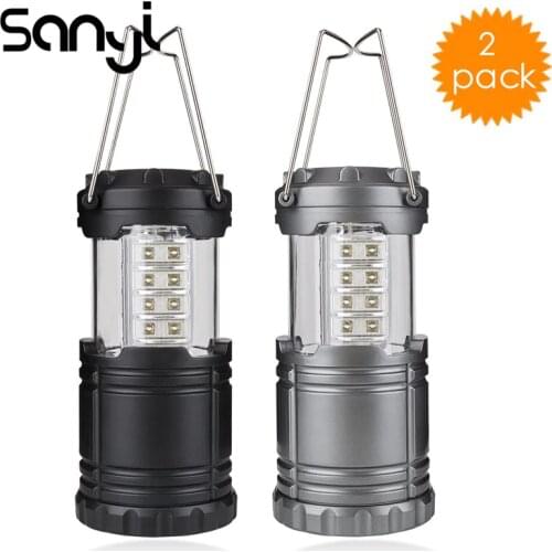 Sanyi 2 pcs 30 LEDs Portable Lantern Tent light Lamp Outdoor Camping Light Battery Powered Waterproof Super Bright Flashlight