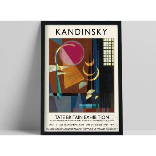 Wassily Kandinsky Exhibition Poster, Scharf-Ruhig Oil Painting, Kandinsky Colorful Abstract Wall Art, Vintage Lobby Home Decor