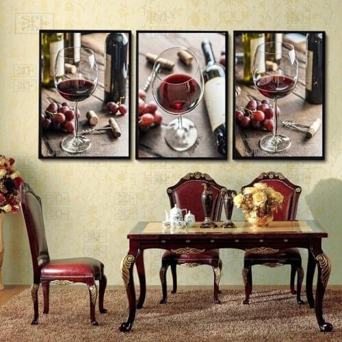 Modern Bedroom Decor Red Wine Champagne Canvas Painting Kitchen Room Decor Poster and Prints Wall Art Pictures for Living Room