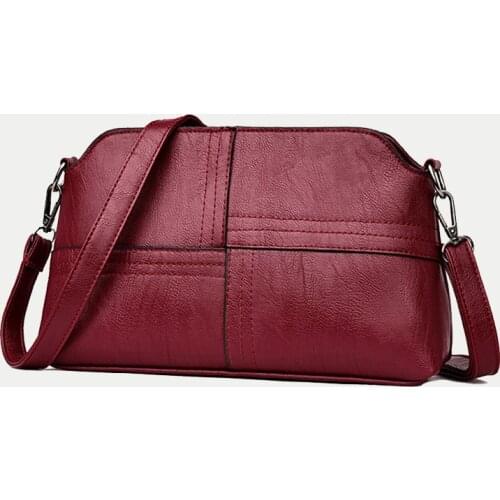 New Casual mama Messenger Bags Crossbody PU Leather Black Handbags for Women Small Shoulder Bag Purse