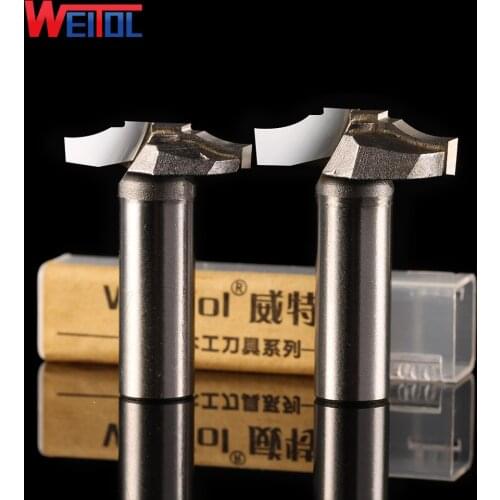 Weitol 1pcs 1/2" inch Woodworking Cutter Double Edging Router Bits for wood carbide thin Trapezoidal carving bit