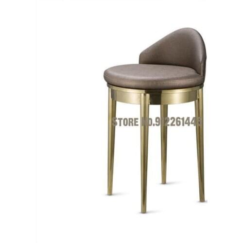 Stainless Steel Jewelry Store Stool Front Desk Cashier Chair Mobile Phone Clothing Counter High Stool Bar Stool