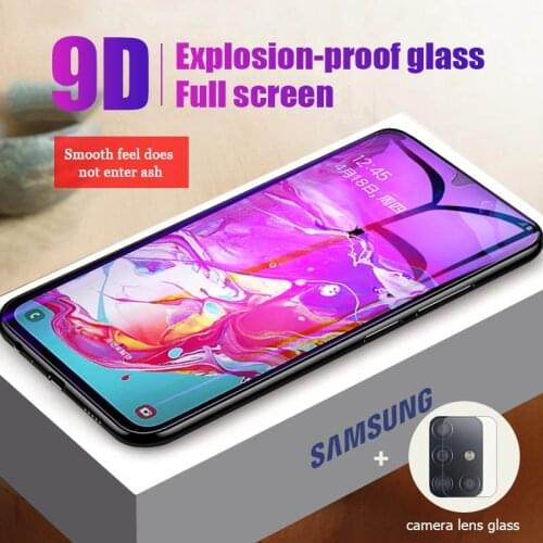 9D Full Cover Protective Glass For Samsung Galaxy A11 A31 A51 A71 Rear Camera Lens Film For Samsung A10e A20e 2 in 1 Phone Glass