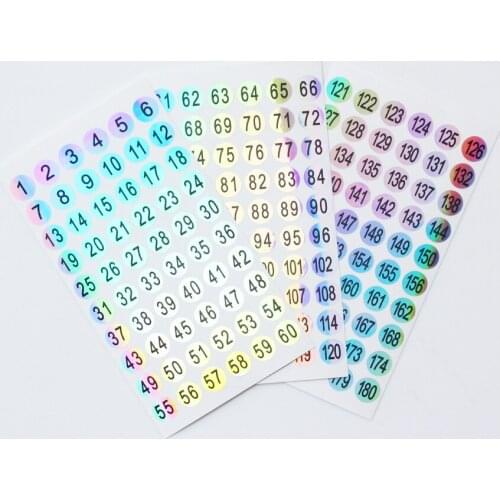1Sheet Number Sticker Label For Nail Polish Color Gel Varnish 1-60/ 61-120/121-180 Marking Numbering Digital Label Manicure Tool