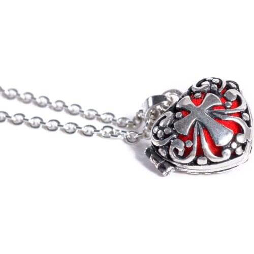 2Pcs Antique Silver Color Aromatherapy Filligree Locket Felt Balls Essential Oil Diffuser Necklace For Jewelry Gift