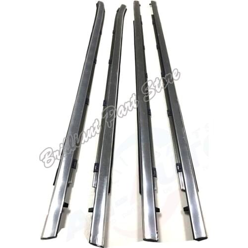 4X Front Rear Left Right Outside Chrome Window Mouldings Weatherstrips Fit For Highlander Kluger 13-19