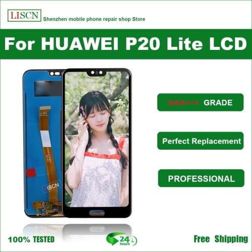 5.84 "para huawei p20 lite tela lcd para huawei p20 lite ANE-LX1 ANE-LX3 display nova 3e peças de montagem lcd