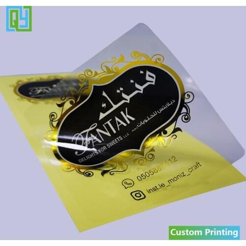 500pcs 100x100mm Free Shipping Custom Printing Logo Labels Gold Foil Stamping Metallic Transparent Cosmetics Packagin Stickers