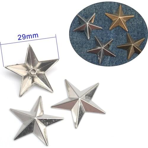 60sets/lot 29mm big zinc alloy metal rivets star jeans garments rivets alum nail nickle, black, gold bronze free shipping ZD-026
