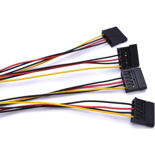 Free shipping 4PIN to SATA 15PIN power cable harness for mani board 200mm length UL1007 22AWG,50pcs/lot