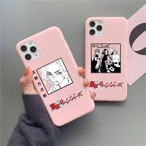 Anime Tokyo Revengers Manjiro Sano Phone Case For iphone 12 11 Pro Max Mini XS 8 7 6 6S Plus X SE 2020 XR Matte Candy Pink cover