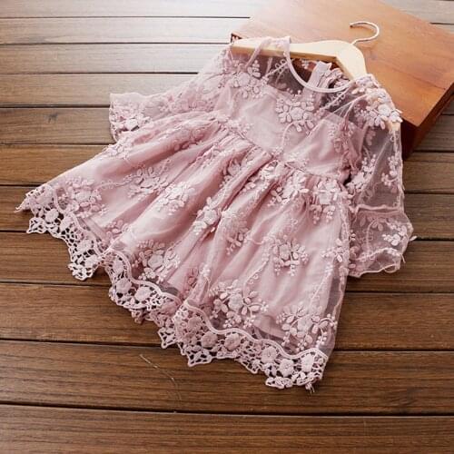 Lace Flower Girls Clothes Kids Dresses for Girls Wedding Evening Vestidos 3-8 Years Princess Birthday Party Children Clothing