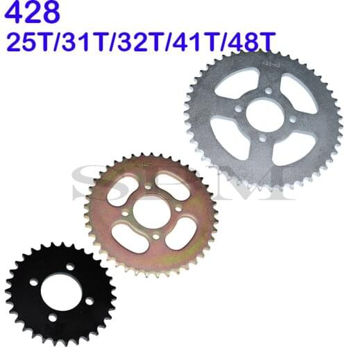 Motorcycle chain disc, 428 chain 48mm 25T/31T/32T/41T/48T, off-road vehicle rear sprocket
