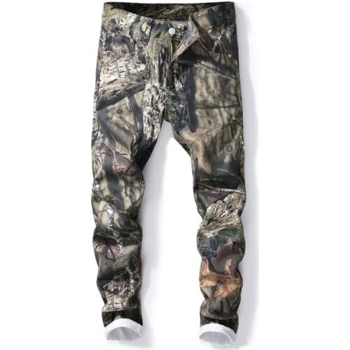 Mens Fashion 3D Pattern Slim Fit Straight Printed Jeans ropa hombre Spring Autumn Trendy Colored Drawing Denim Pants