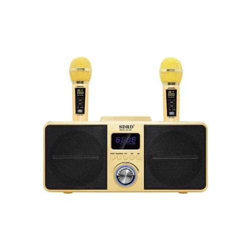 Karaoke speaker 40W Portable Move KTV Column with 2 wireless microphone bluetooth speaker 3D surround sound home theater sound M