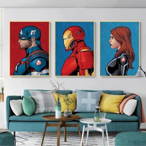Marvel Avengers Poster Superheroes Print Comics Canvas picture Wall Art Painting Modern Kids Bedroom Living Room Decor Mural