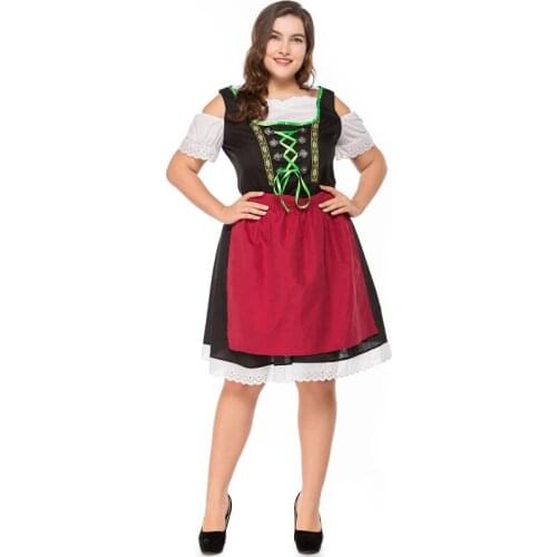 Halloween Germany Red beer oktoberfest costume Adult Woman Cosplay Beer Girl Dress