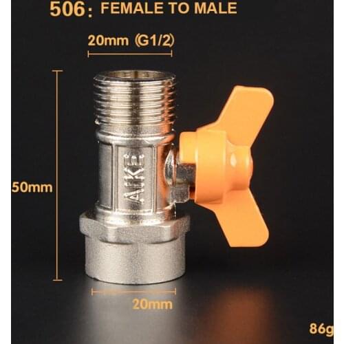 Brass Chrome Ball Gas Valve G1/2" BSPP For Gas Liquid Water ON/OFF Ball Valve 506