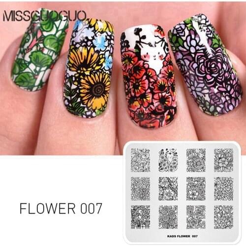 Missguoguo 1pc Nail art stamp plate Flower pattern Nail Stamping Template image stencil tool for nail polish Manicure DIY Plate