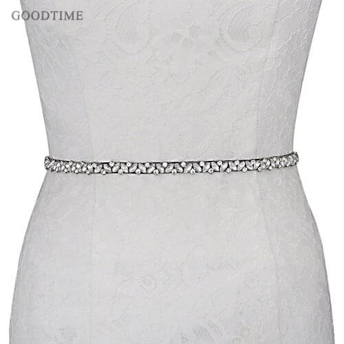 Fashion Rhinestones Wedding Belts Thin Belt For Girl Bridal Women Sashes For Vintage Wedding Dress Party Dress Up