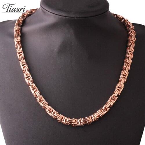 Tiasri 8mm Halloween Male Gifts Mens Necklace Bracelet Fashion Byzantine Chain Punk Hip-Hop Boys Jewelry Accessories Wholesale