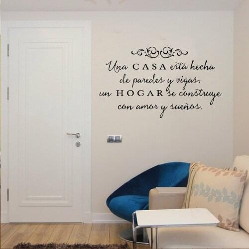 Spanish Quote Una Casa Wall Sticker Wall Art Home Decor For Living Room Bedroom House Decoration Vinyl Removable RU4002