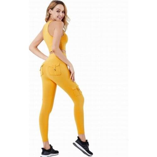 New Women Vital Seamless Yoga Set Gym Clothing Fitness Leggings+Cropped Tank Sport Suit Women Tracksuit Active Wear