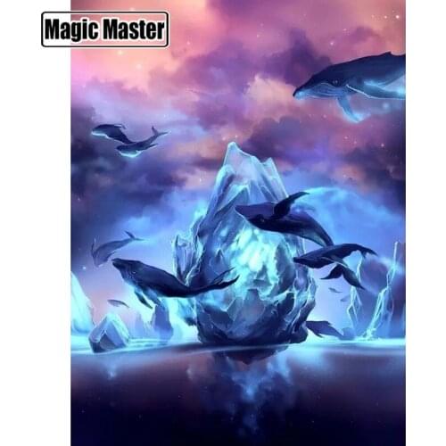 Full circular 5D DIY Diamond Painting animal dolphin Diamond Embroidery Of Rhinestone Diamond Home Decor